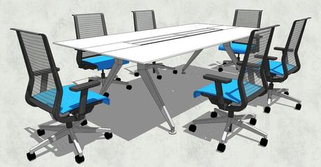精品會議室辦公室桌椅SU模型素材 高效辦公空間的必備元素